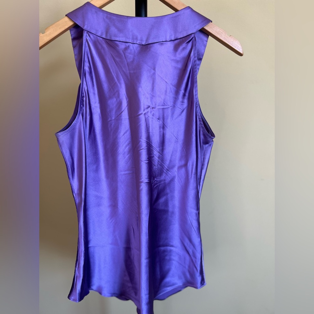 Cache Top Vintage Silk Jazz Age Blouse Sleeveless Sequined Amethyst Size M - Picture 11 of 16